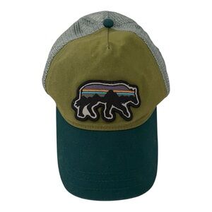 Patagonia Green Hat with Wolf Logo - adjustable sizing